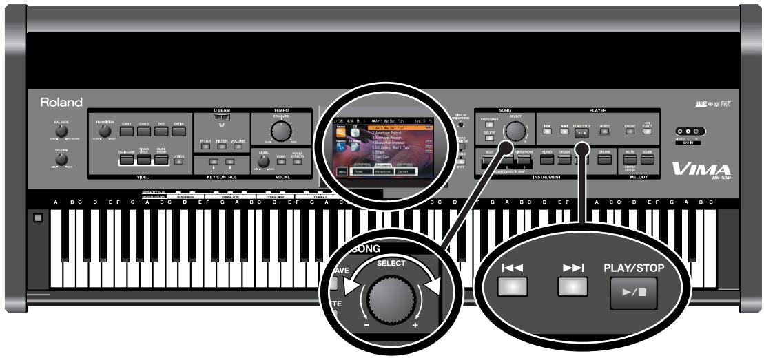 ROLAND VIMA RK-500 - Écouter des morceaux sur clé USB - 1
