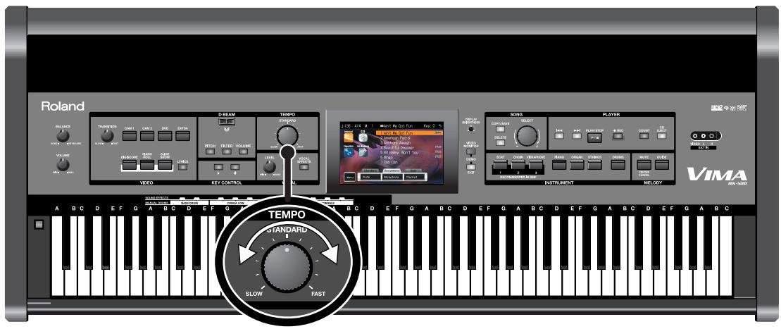 ROLAND VIMA RK-500 - Changer le tempo d'un morceau - 1