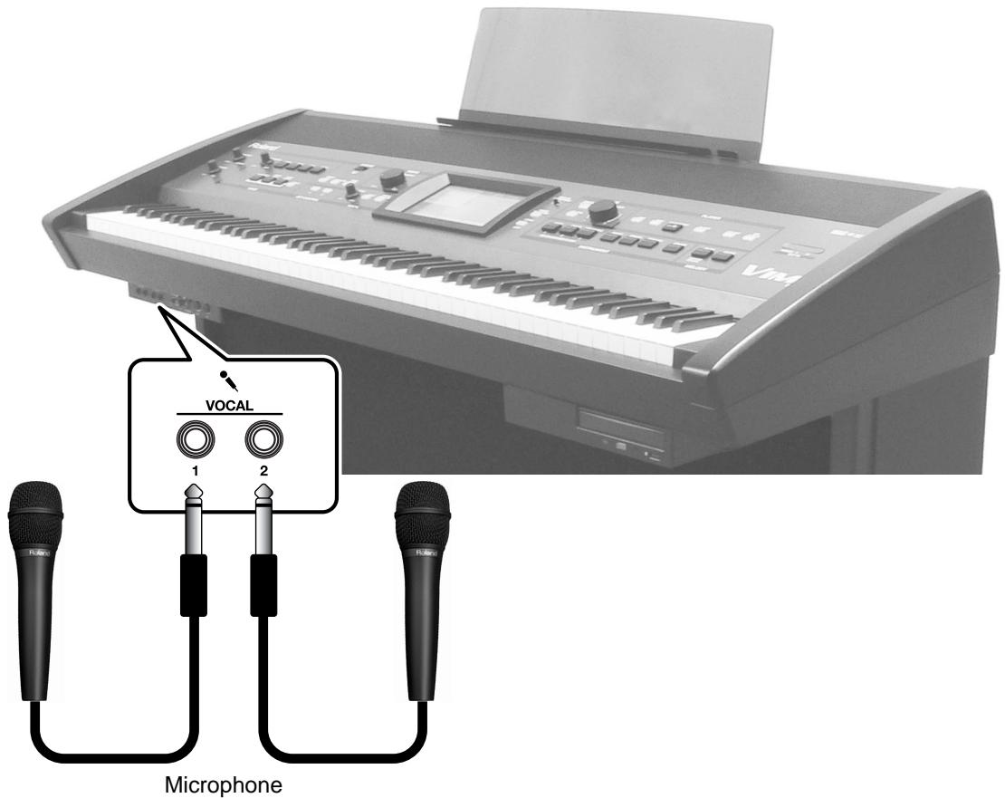 ROLAND VIMA RK-500 - Brancher un microphone - 1