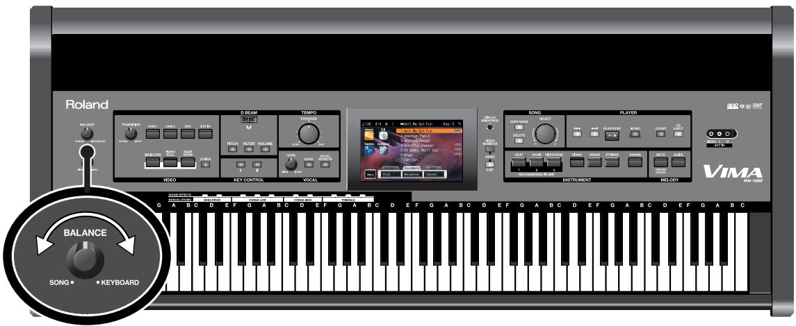 ROLAND VIMA RK-500 - Régler la balance entre le morceau et le clavier - 1