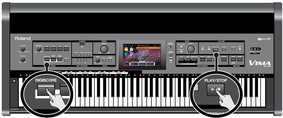 ROLAND VIMA RK-500 - Jouer avec une partition (DIGISCORE) - 1