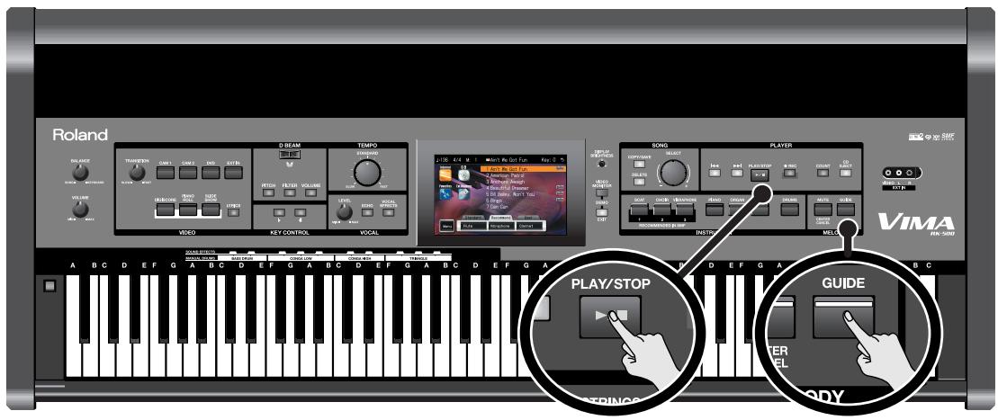 ROLAND VIMA RK-500 - Diminuer le volume de la mélodie (Melody Guide) - 1