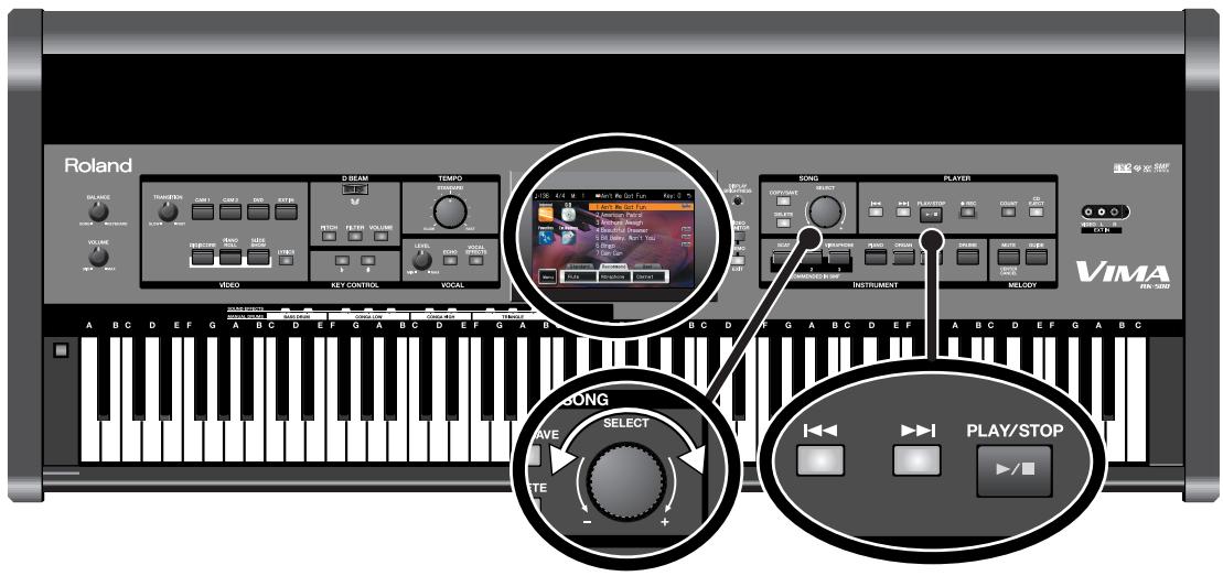 ROLAND VIMA RK-500 - Selectionner un morceau du CD - 1