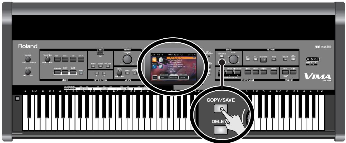 ROLAND VIMA RK-500 - Sauvegarder un enregistrement dans "Favorites" - 1