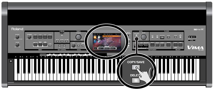 ROLAND VIMA RK-500 - Copier un morceau de la clé USB ou d'un CD-ROM dans "Favorites" - 1