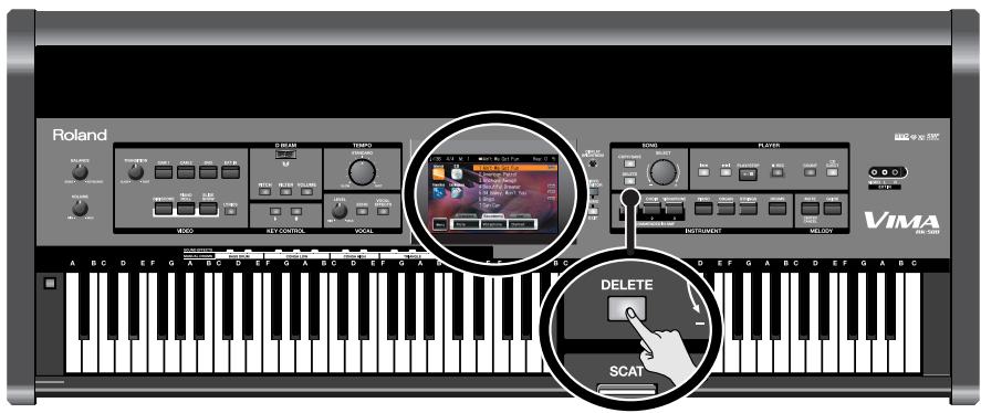 ROLAND VIMA RK-500 - Supprimer un morceau de la mémoire 'Favorites' - 1