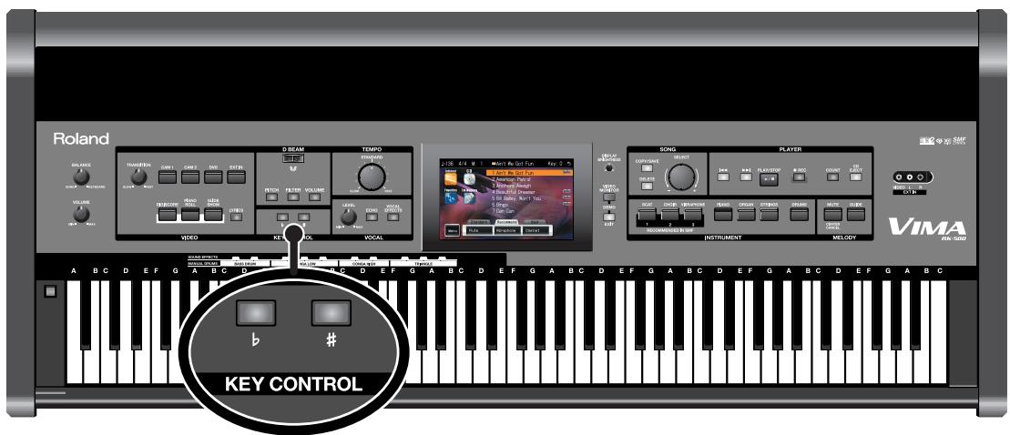 ROLAND VIMA RK-500 - Transposer le morceau pour faciliter le chant (KEY CONTROL) - 1