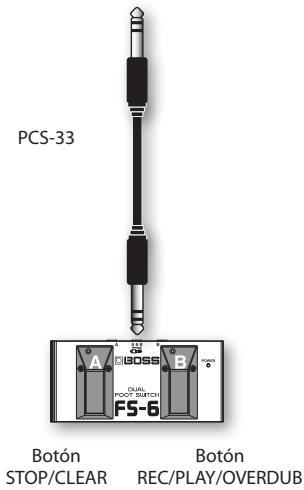 PCS-33 A B CUAL FOOT SWITCH FS-6 Botón STOP/CLEAR Botón REC/PLAY/OVERDUB