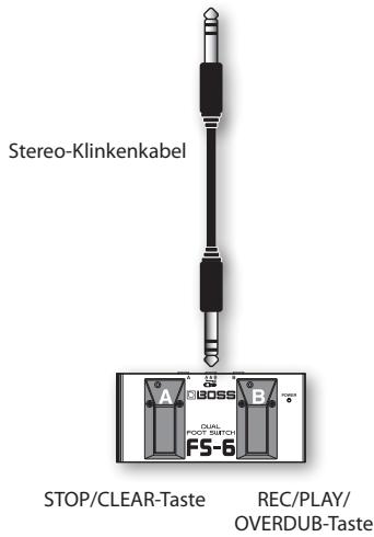 Stereo-Klinkenkabel STOP/CLEAR-Taste REC/PLAY/ OVERDUB-Taste