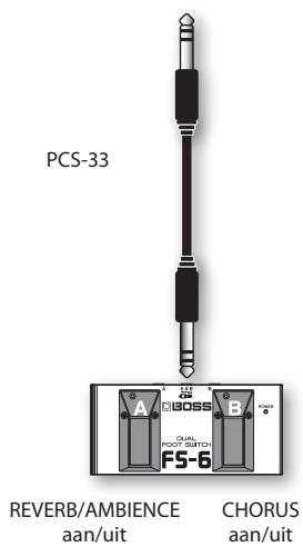 PCS-33 REVERB/AMBIENCE aan/uit CHORUS aan/uit