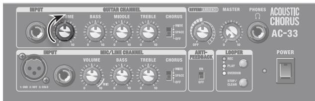 INPUT VOLUME BASS MIDDLE TREBLE CHORUS MINIMUM CHORUS MASTER PROHES ACOUSTIC CHORUS AC-33 INPUT MIC/LINE CHANNEL VOLUME BASS TREBLE CHORUS MINIMUM CHORUS MASTER PROHES ACOUSTIC CHORUS AC-33 1:00 2:00 3:00Hz VOLUME BASS TREBLE CHORUS MINIMUM CHORUS MASTER PROHES ACOUSTIC CHORUS AC-33 1:00 2:00 3:00Hz VOLUME BASS TREBLE CHORUS MINIMUM CHORUS MASTER PROHES ACOUSTIC CHORUS AC-33 1:10 2:10 3:10Hz VOLUME BASS TREBLE CHORUS MINIMUM CHORUS MASTER PROHES ACOUSTIC CHORUS AC-33