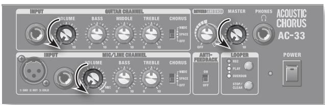 ROLAND AC-33 - Ligando/desligando a unidade - 1