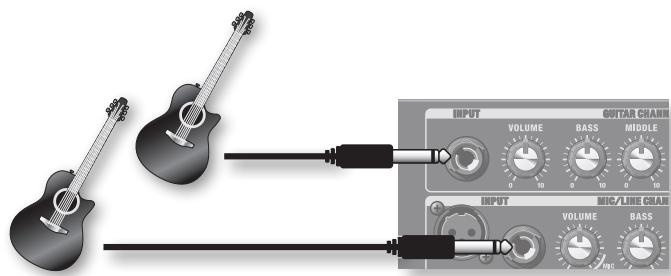 ROLAND AC-33 - Spielen der Gitarre - 1