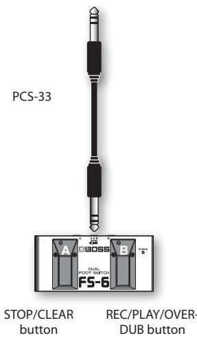 PCS-33 A B DBOSS CUAL POTCH SWITCH F5-6 STOP/CLEAR button REC/PLAY/OVER- DUB button