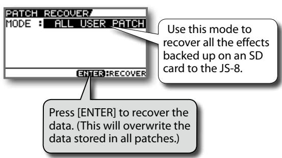 ROLAND EBAND JS-8 - Recovering Effects Backed Up on SD Cards (PATCH RECOVER) - 1