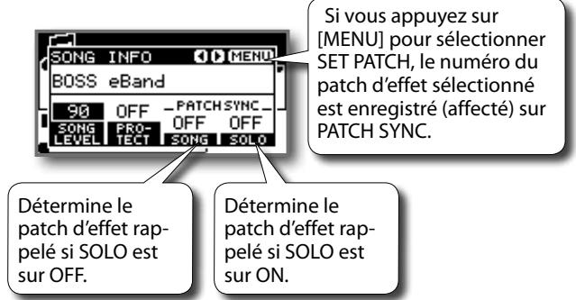 ROLAND EBAND JS-8 - Rappel d'un effet enregistré dans un morceau (Patch Sync) - 1
