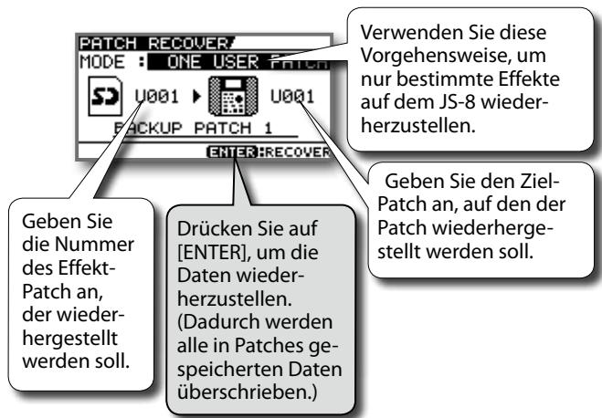 ROLAND EBAND JS-8 - Wiederherstellen von Effekten, die auf SD-Speicherkarten geschichert wurden (RECOVERY) - 2