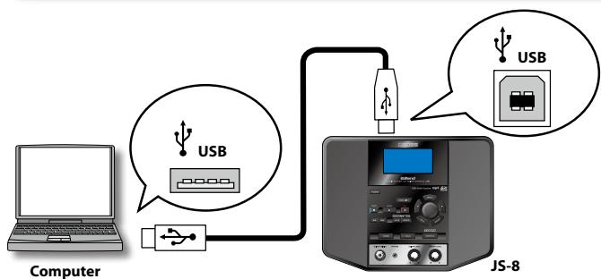 ROLAND EBAND JS-8 - Op de computer aansluten - 1
