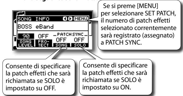 ROLAND EBAND JS-8 - Richiamo dell'effetto memorizzato in un brano (Patch Sync) - 1