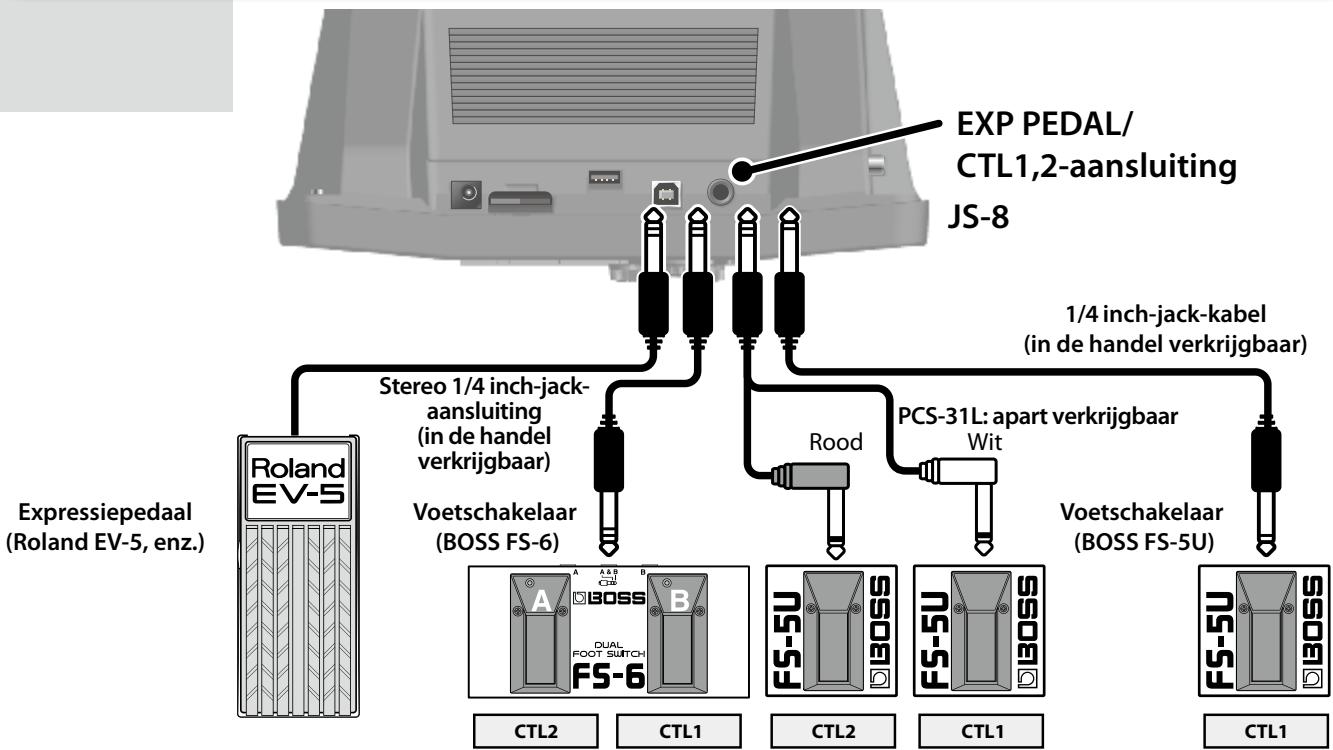 ROLAND EBAND JS-8 - Voetschakelaars en expressiepedalen gebruiken - 1