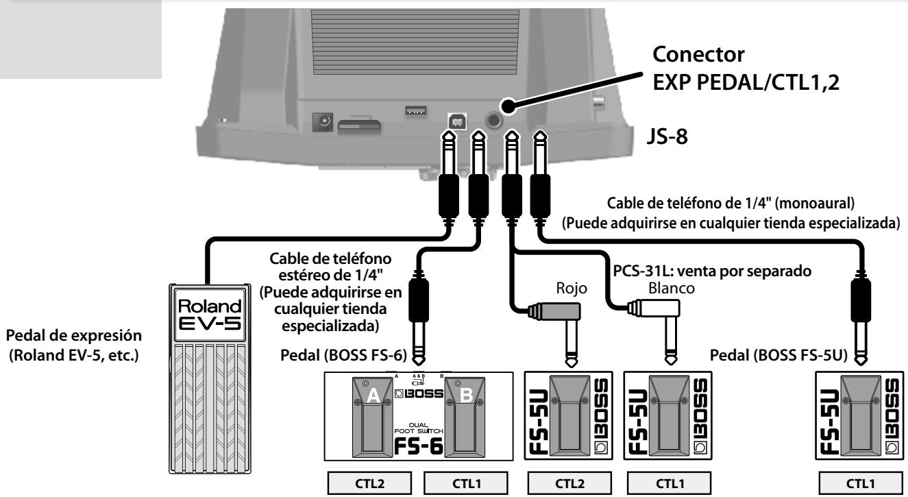 ROLAND EBAND JS-8 - Uso de pedales y pedales de expresión - 1
