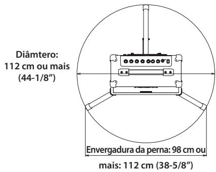 Diâmtero: 112 cm ou mais (44-1/8") Envergadura da perna: 98 cm ou mais: 112 cm (38-5/8")