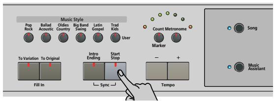 ROLAND KR103 - Starting/using the Arranger - 3