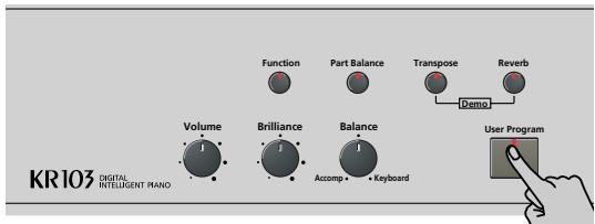 ROLAND KR103 - Selecting a User Program - 1