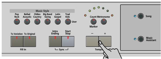 ROLAND KR103 - Changer le tempo - 1