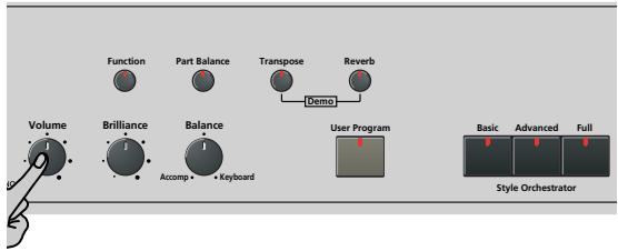 ROLAND KR103 - Réglage du volume et du timbre - 1