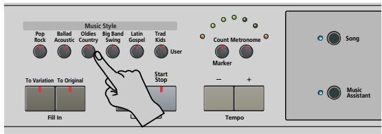 ROLAND KR103 - Using the Arranger without a split (Piano Arranger mode) - 2