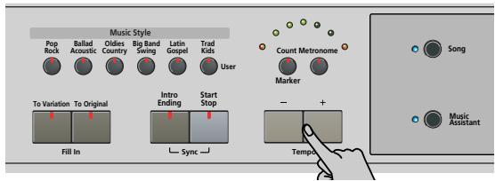 ROLAND KR103 - Cambiar el tempo - 1