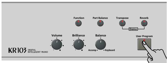 ROLAND KR103 - Sélection d'un programme utilisateur - 1