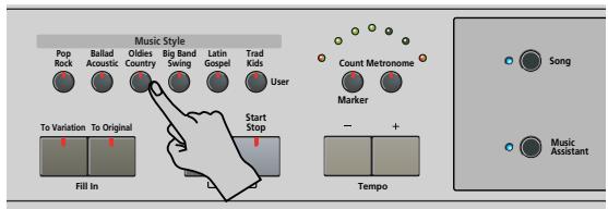 ROLAND KR103 - Selecting an internal Style - 1