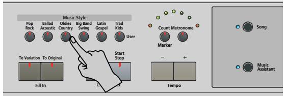 ROLAND KR103 - Seleccionar un Style interno - 1