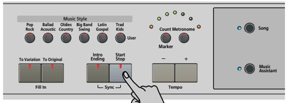 ROLAND KR103 - Activar/utilizar el Arranger - 3