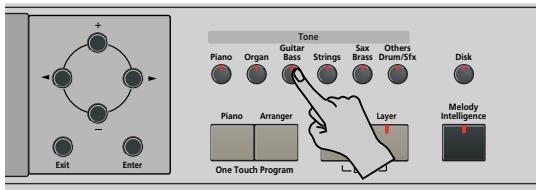 ROLAND KR103 - Selecting sounds for the Upper, Lower and Layer parts - 1