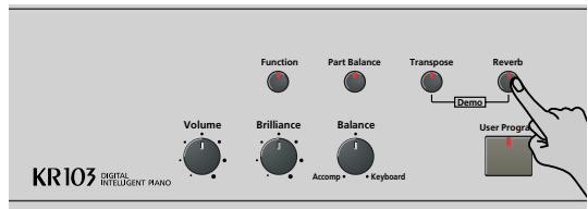 ROLAND KR103 - Switching the Reverb on/off - 1