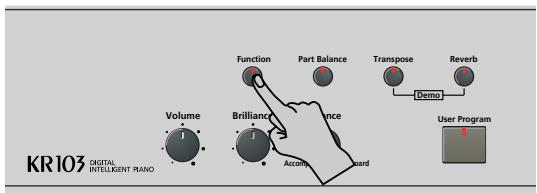 ROLAND KR103 - Activar/desactivar el efecto de Chorus - 1