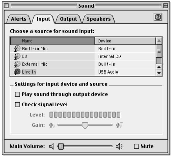 ROLAND M-100FX - Im Dialogfeld Sound (Ton) klicken Sie auf die Registerkarte Input (Eingang). - 1