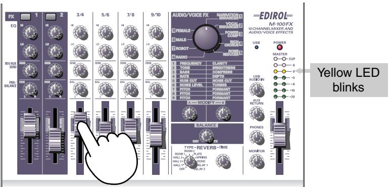 FX EQ 1 2 3/4 5/6 7/8 9/10 AUDIO/VOICE FX MARRIATION VOLUME 1 E FEMALE F MALE F ROBOT RADIO 1 FREQUENCY CLINITY 2 TONE BROTTHINGS 3 RASS CABBAGE 4 RATE DEPTH 5 RED OUT THYNE OUT 6 POWER UHV 7 PITCH FORMANT 8 VOTCH FORMANT 9 PITCH FORMANT MOUPEY MOUNT BALANCE TYPE-REVERB-TIME ROOM 1 PLATE HALL 1-PRING HALL 1-1-1-1-1-1-1-1-1-1-1-1-1-1-1-1-1-1-1- ROOM 2 HALL 2-SPIRO HALL 2-SPIRO HALL 2-SPIRO HALL 2-SPIRO HALL 2-SPIRO HALL 2-SPIRO HALL 2-SPIRO HALL 2-SPIRO HALL 2-SPIRO HALL 2-SPIRO HALL 2-SPIRO HALL 2-SPIRO HALL 2-SPIRO HALL 2-MONITOR EDIROL M-100FX 10 CHANNEL MASTER AND AUDIO/VOICE EFFECTS USB POWER MASTER CLIP 0 -6 0 -3 0 -6 0 -30 0 -20 USB AUSTRALY AUX RETURN PHONES MONITOR Yellow LED blinks