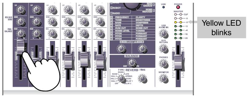 REV/BOX SEND PAN/ BALANCE SB SB LG LG LG Robot GROWB GROWB RADIO FREQUENCY CLARITY TONE BRUSHNESS BLUE CURRCESS RATE HUB CUT ROSE CUT ROSSE LEVEL RUNING PITCH FORANT VITCH FORANT VITCH FORANT USB POWER MASTER CLIP 6 6 6 -4 -4 -4 -90 -20 USB AUDIO IN AVIOR RETURN A — MODIFY — B BALANCE TYPE—REVERB—TIME ROOM 1, PLATE HALL 3, SPRING HALL 4, SLABY 1, SLABY 2 OFF 1, SLABY 2 MONITOR Yellow LED blinks
