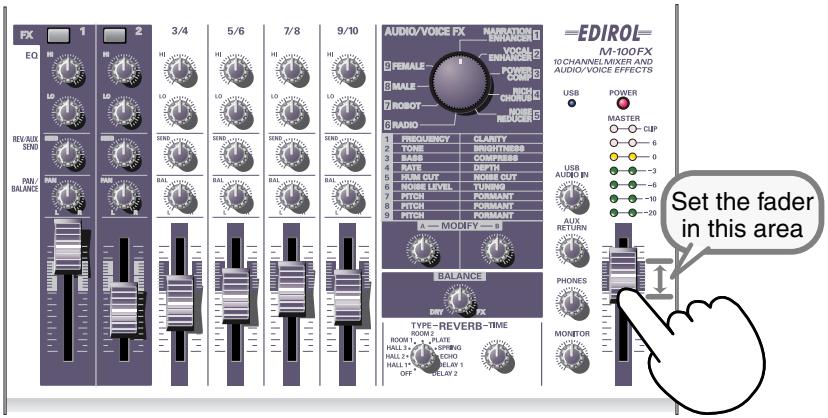 ROLAND M-100FX - ■ Réglage du niveau d'entrée (volume) - 1