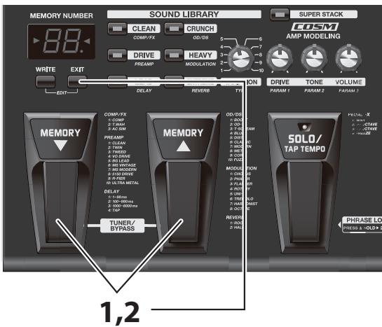 ROLAND ME-25 - Accordage de la guitare (fonction Tuner) - 1