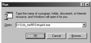 Run Type the name of a program, folder, document, or Internet resource, and Windows will open it for you. Open: Dr:\usb_me38\Setupprint.exe OK Cancel Browse...