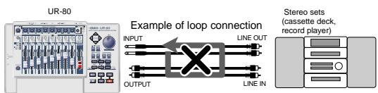 ROLAND UR-80 - Asegürese de que no se produzcan conexiones loop - 1