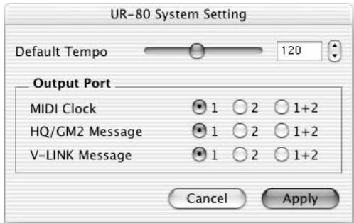 ROLAND UR-80 - System settings - 1