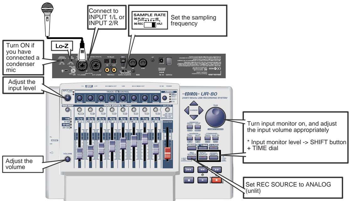 ROLAND UR-80 - Recording from a mic - 1