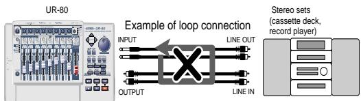 ROLAND UR-80 - Attenzione ai collegamenti in ciclo (loop) - 1
