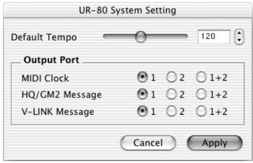 ROLAND UR-80 - Wahlen Sie im Menu System den Menüpunkt System Settings. - 1
